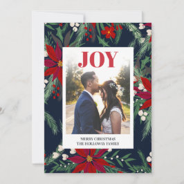 クリスマスの喜びを感じる花柄のポインセチアの写真 シーズンカード