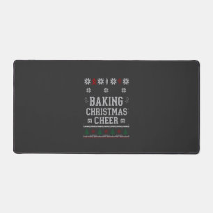 クリスマスの喜びを焼くジンジャーブレッドオーブンニットパターン デスクマット