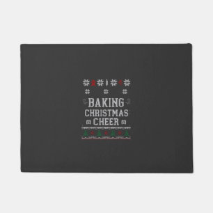 クリスマスの喜びを焼くジンジャーブレッドオーブンニットパターン ドアマット