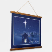 クリスマスの喜びを聖誕の場で 吊り下げ型タペストリー (傾斜あり)