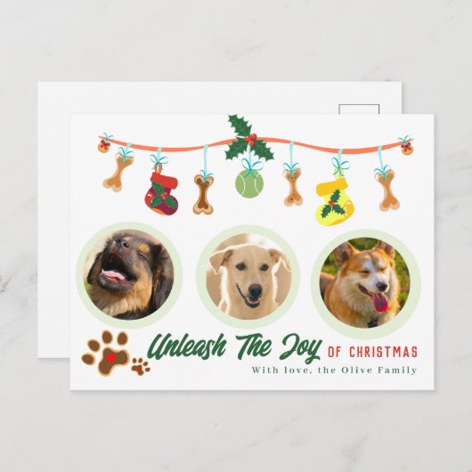 クリスマスの喜びを解き放つ ポストカード (正面/裏面)