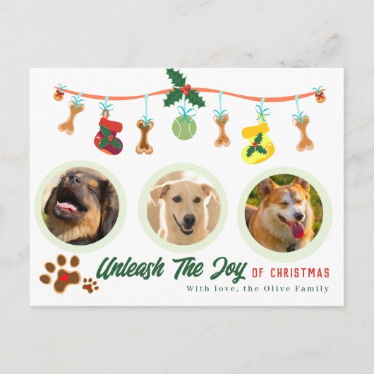 クリスマスの喜びを解き放つ ポストカード (正面)
