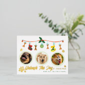 クリスマスの喜びを解き放つ 箔シーズンポストカード (立ち正面)