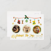 クリスマスの喜びを解き放つ 箔シーズンポストカード (正面/裏面)