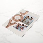 クリスマスの喜びを2枚の写真で表現したローズゴールドのモダンなカード 箔シーズンカード (回転した状態)
