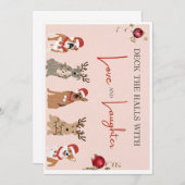 クリスマスの喜びを、楽しいカードで捉えてみよう 招待状 (正面/裏面)