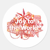 クリスマスの喜びステッカー ラウンドシール (正面)