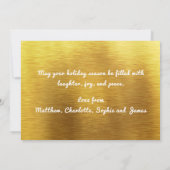 クリスマスの喜びモダンのメタリック金ゴールド3枚の写真 (裏面)