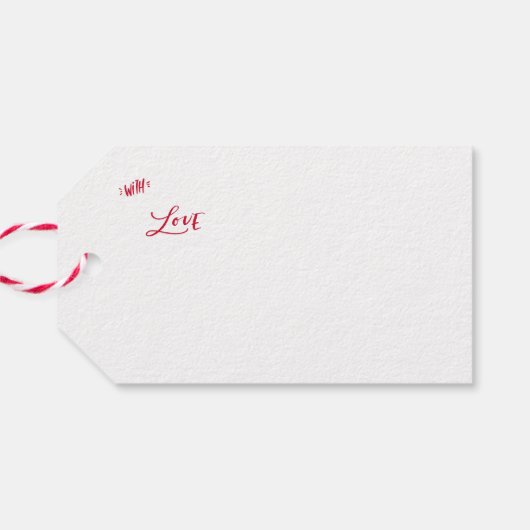 クリスマスの喜び写真ホワイトレッドのミニマモダンリスト ギフトタグ (裏面横)