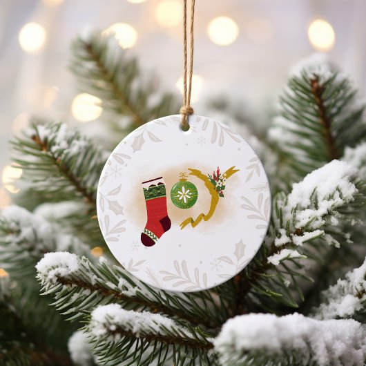 クリスマスの喜び写真 セラミックオーナメント