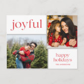 クリスマスの喜び家族の写真予算 シーズンポストカード (正面)