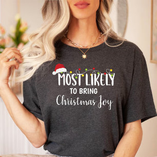クリスマスの喜び家族をもたらす可能性が最も高い Tシャツ