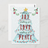 クリスマスの喜び愛と平和 ポストカード (正面/裏面)