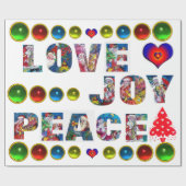 クリスマスの喜び愛の平和 ラッピングペーパー (フラット)