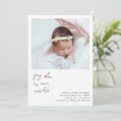 クリスマスの喜び白写真誕生のお知らせ 案内状 (スタンド正面)