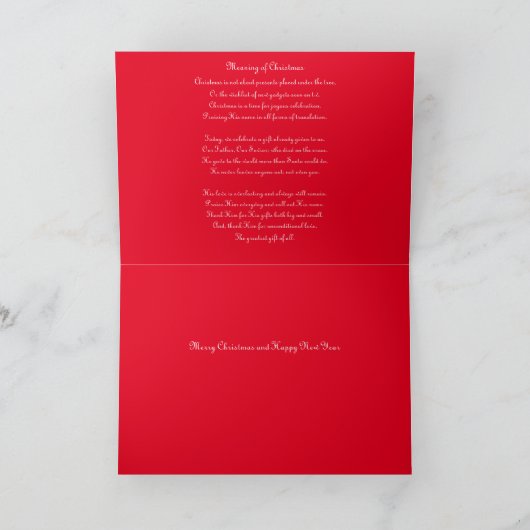 クリスマスの喜び詩 サンキューカード (内部)