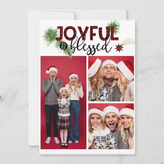 クリスマスの喜び賛美と赤い格子柄のスター3の写真 (正面)