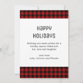 クリスマスの喜び賛美と赤の格子模様3写真 (裏面)