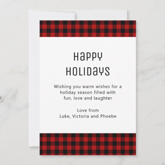 クリスマスの喜び賛美と赤の格子模様3写真 (裏面)