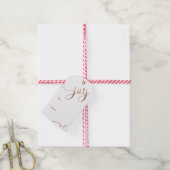 クリスマスの喜び赤ミニマルと金ゴールドを広げる ギフトタグ (より糸付き)