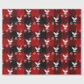 クリスマスの喜び鳩と雪の結晶 ラッピングペーパー (フラット)