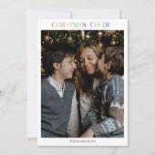 クリスマスの喜び６枚　カラフルな家族の写真カード 招待状 (正面)