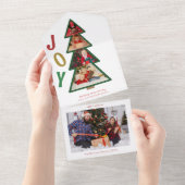 クリスマスの喜び5つの写真コラージュの涙オフ記念 オールインワン招待状 (貼ってはがせる)