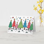 クリスマスの喜び かわいいドゥードルアートスタイル カード (黄色い花)