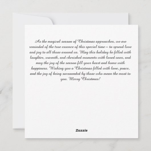 クリスマスの喜び: このクリスマスに愛をシェアする シーズンカード (裏面)