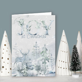クリスマスの喜び ウォーターカラー 冬の森 シーズンカード