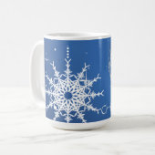 クリスマスの喜び オーナメント 雪の結晶 名前入り コーヒーマグカップ (正面左)
