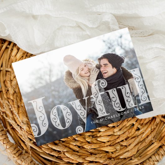 クリスマスの喜び オーバーレイ コーラル フォト ホリデー シーズン シーズンカード