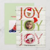 クリスマスの喜び カスタム写真 ホリデーカード (正面/裏面)