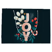 クリスマスの喜び – キャンディーケーン&リーフ ラージペーパーバッグ (裏面)