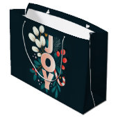 クリスマスの喜び – キャンディーケーン&リーフ ラージペーパーバッグ (裏面アングル)