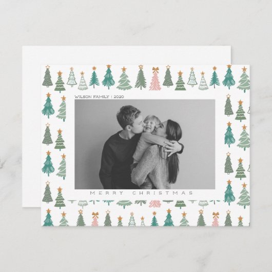 クリスマスの喜び クリスマス家族写真 シーズンカード (正面/裏面)