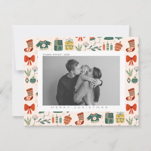 クリスマスの喜び クリスマス家族写真 シーズンカード (正面)