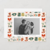 クリスマスの喜び クリスマス家族写真 シーズンカード (正面/裏面)