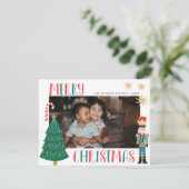 クリスマスの喜び クリスマス家族写真 ホリデーカード (スタンド正面)