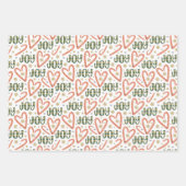 クリスマスの喜び、ココア、木々&ギフト ラッピングペーパーシート (正面2)