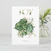 クリスマスの喜び トロピカル グリーン パームリーフ シーズンカード (スタンド正面)