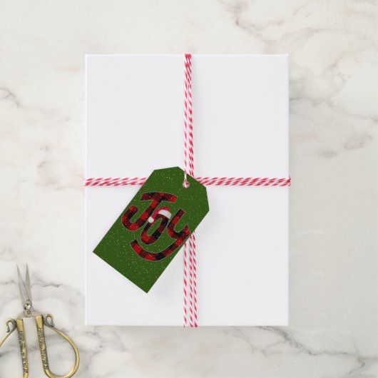 クリスマスの喜び バッファロープレイド ギフトタグ (より糸付き)