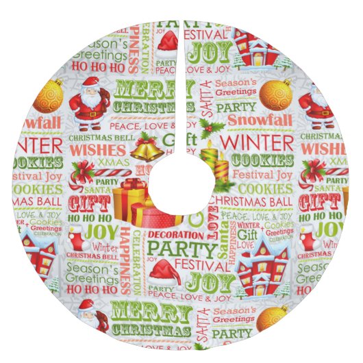 クリスマスの喜び ブラッシュドポリエステルツリースカート (正面)