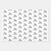 クリスマスの喜び、ホリー、白と赤のドット ラッピングペーパーシート (正面)