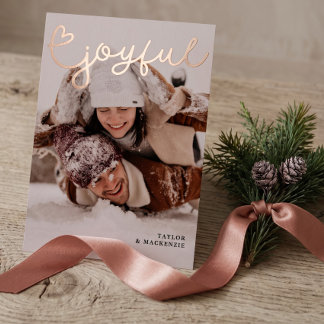 クリスマスの喜び 写真とテキストを追加 箔シーズンカード