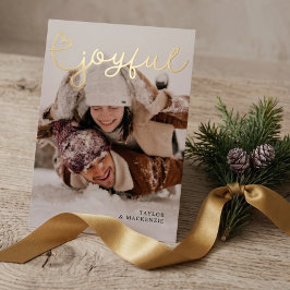 クリスマスの喜び 写真とテキストを追加 箔シーズンカード