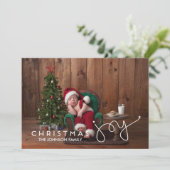 クリスマスの喜び 写真カード | 手書き文字 シーズンカード (スタンド正面)