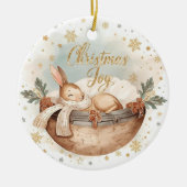 クリスマスの喜び - 初めての記念、光、そして愛 セラミックオーナメント (正面)