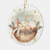 クリスマスの喜び - 初めての記念、光、そして愛 セラミックオーナメント (左)