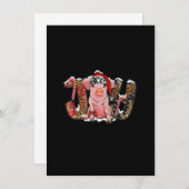 クリスマスの喜び 豚と一緒に メリークリスマス_1 招待状 (正面/裏面)